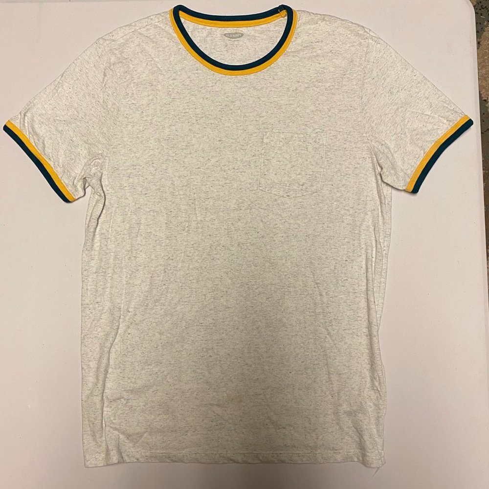 Old Navy | t-shirt | Lg | Grey | Color Colar & Sleeves | Like New